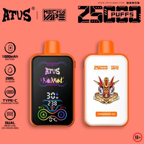 DE021 E-papierosy jednorazówka 30000 Puffs z wyświetlaczem LED i regulowanym przepływem powietrza MTL DTL ATVS Vape