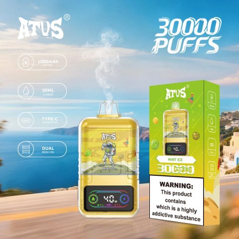 DE021 E-papierosy jednorazówka 30000 Puffs z wyświetlaczem LED i regulowanym przepływem powietrza MTL DTL ATVS Vape