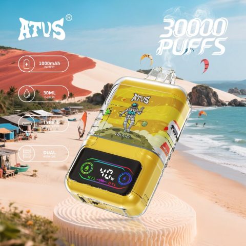 DE021 E-papierosy jednorazówka 30000 Puffs z wyświetlaczem LED i regulowanym przepływem powietrza MTL DTL ATVS Vape