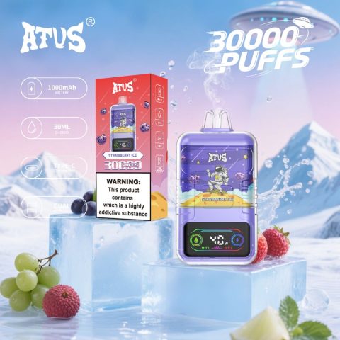 DE021 E-papierosy jednorazówka 30000 Puffs z wyświetlaczem LED i regulowanym przepływem powietrza MTL DTL ATVS Vape