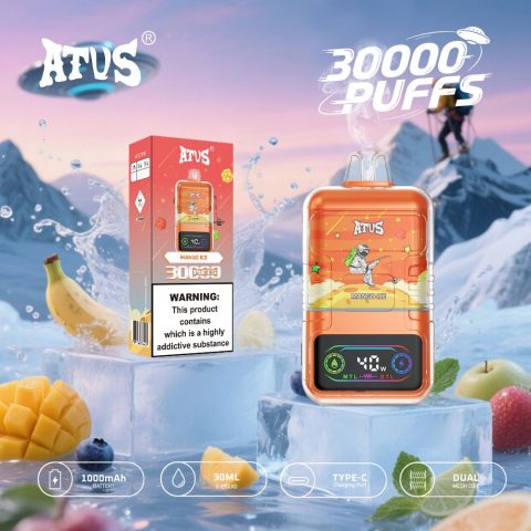 DE021 E-papierosy jednorazówka 30000 Puffs z wyświetlaczem LED i regulowanym przepływem powietrza MTL DTL ATVS Vape