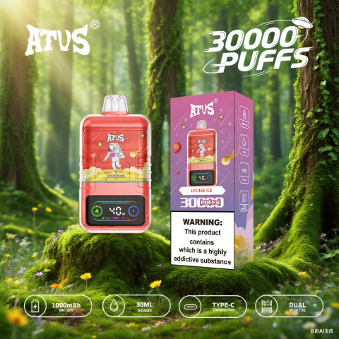 DE021 E-papierosy jednorazówka 30000 Puffs z wyświetlaczem LED i regulowanym przepływem powietrza MTL DTL ATVS Vape