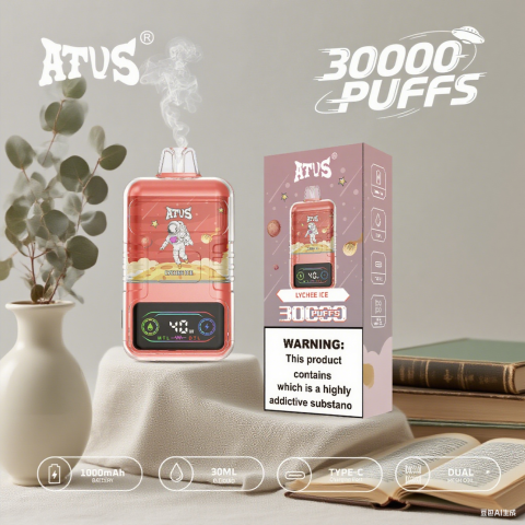 DE021 E-papierosy jednorazówka 30000 Puffs z wyświetlaczem LED i regulowanym przepływem powietrza MTL DTL ATVS Vape