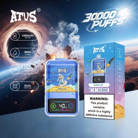 DE021 E-papierosy jednorazówka 30000 Puffs z wyświetlaczem LED i regulowanym przepływem powietrza MTL DTL ATVS Vape