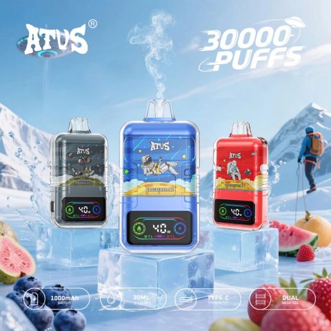 DE021 E-papierosy jednorazówka 30000 Puffs z wyświetlaczem LED i regulowanym przepływem powietrza MTL DTL ATVS Vape