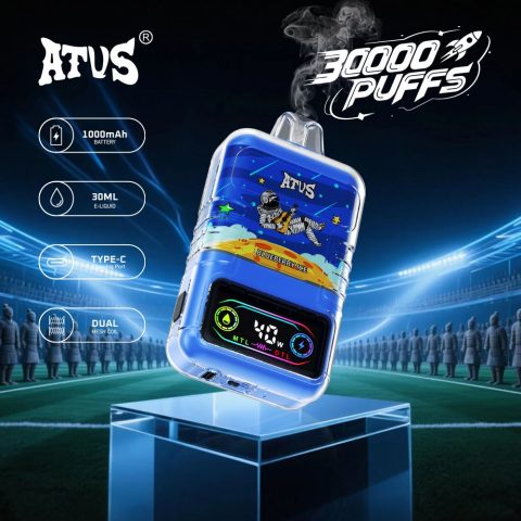 DE021 E-papierosy jednorazówka 30000 Puffs z wyświetlaczem LED i regulowanym przepływem powietrza MTL DTL ATVS Vape
