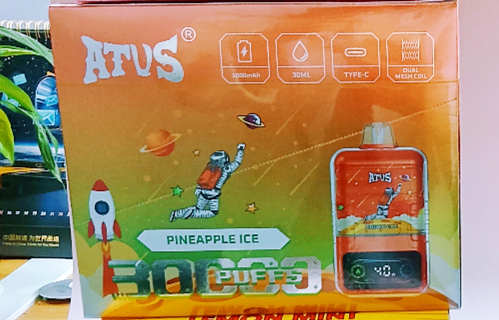 DE021 E-papierosy jednorazówka 30000 Puffs z wyświetlaczem LED i regulowanym przepływem powietrza MTL DTL ATVS Vape