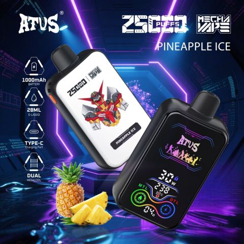 DE022 E-papierosy jednorazówka 25000 Puffs z pełnym ekranem, ładowalny i regulowany przepływ powietrza ATVS Vape