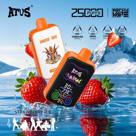 DE022 E-papierosy jednorazówka 25000 Puffs z pełnym ekranem, ładowalny i regulowany przepływ powietrza ATVS Vape