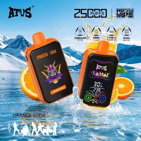 DE022 E-papierosy jednorazówka 25000 Puffs z pełnym ekranem, ładowalny i regulowany przepływ powietrza ATVS Vape