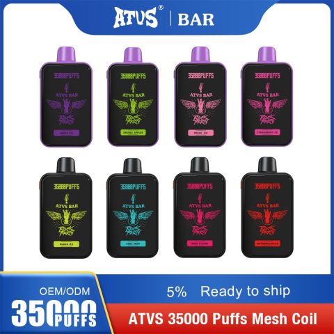 DE022 E-papierosy jednorazówka 35000 Puffs z pełnym ekranem, ładowalny i regulowany przepływ powietrza ATVS Vape
