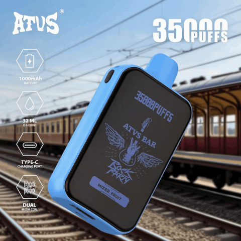 DE022 E-papierosy jednorazówka 35000 Puffs z pełnym ekranem, ładowalny i regulowany przepływ powietrza ATVS Vape