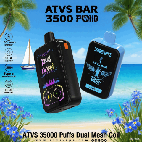 DE022 E-papierosy jednorazówka 35000 Puffs z pełnym ekranem, ładowalny i regulowany przepływ powietrza ATVS Vape