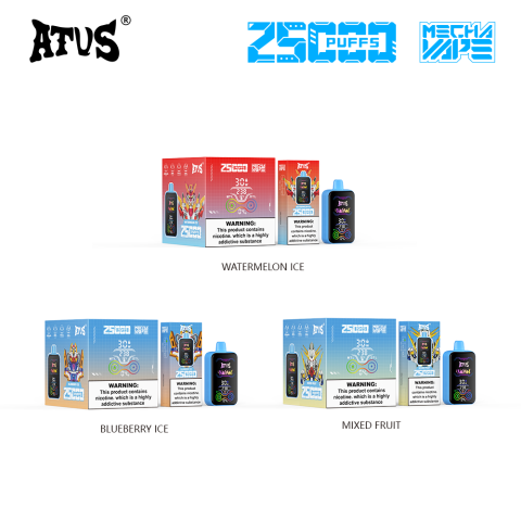 DE022 E-papierosy jednorazówka 25000 Puffs z pełnym ekranem, ładowalny i regulowany przepływ powietrza ATVS Vape
