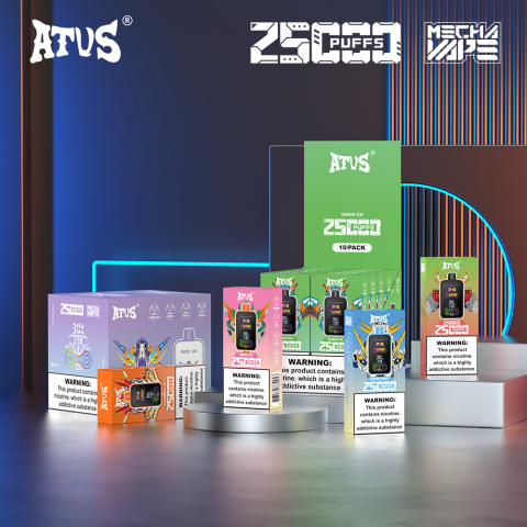 DE022 E-papierosy jednorazówka 25000 Puffs z pełnym ekranem, ładowalny i regulowany przepływ powietrza ATVS Vape