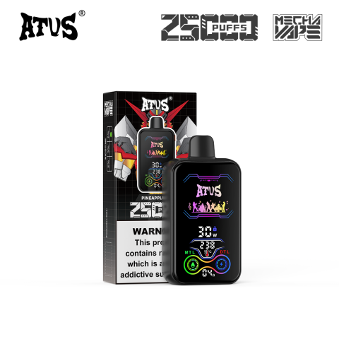 DE022 E-papierosy jednorazówka 25000 Puffs z pełnym ekranem, ładowalny i regulowany przepływ powietrza ATVS Vape