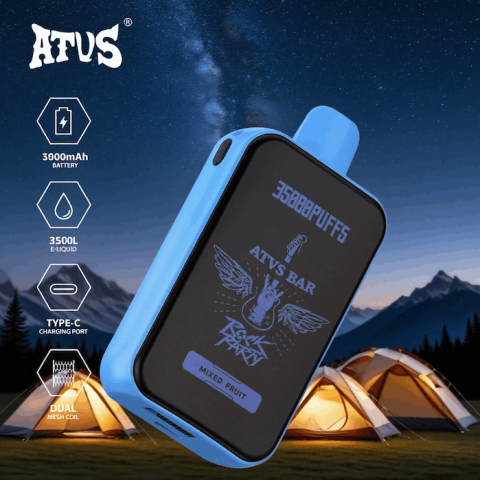 DE022 E-papierosy jednorazówka 35000 Puffs z pełnym ekranem, ładowalny i regulowany przepływ powietrza ATVS Vape