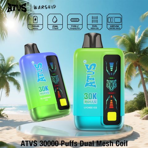 DE026 30000 puffs wepomable vape z ekranem wyświetlającym LED i regulowanym przepływem powietrza ATVS Vape