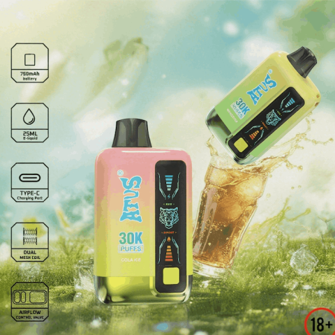 DE026 30000 puffs wepomable vape z ekranem wyświetlającym LED i regulowanym przepływem powietrza ATVS Vape