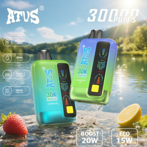 DE026 30000 puffs wepomable vape z ekranem wyświetlającym LED i regulowanym przepływem powietrza ATVS Vape