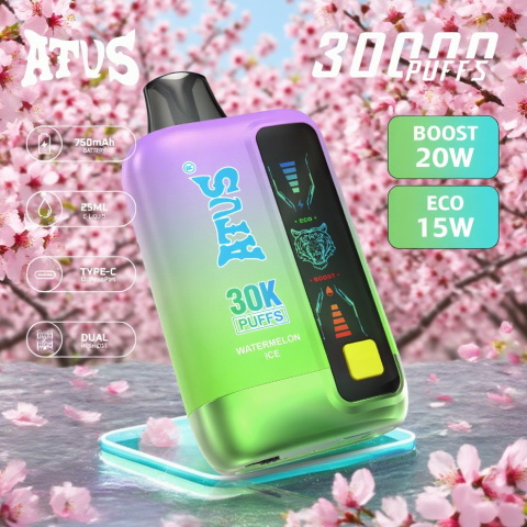 DE026 30000 puffs wepomable vape z ekranem wyświetlającym LED i regulowanym przepływem powietrza ATVS Vape