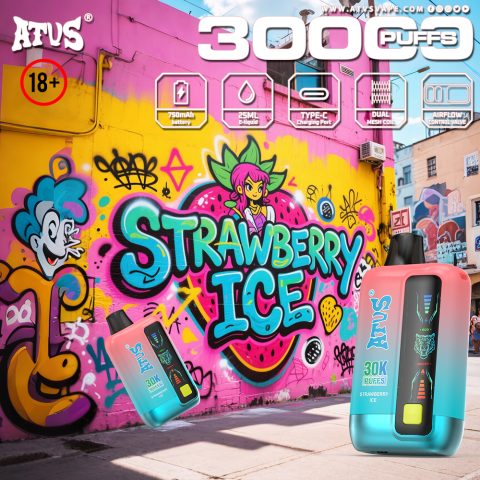 DE026 30000 puffs wepomable vape z ekranem wyświetlającym LED i regulowanym przepływem powietrza ATVS Vape