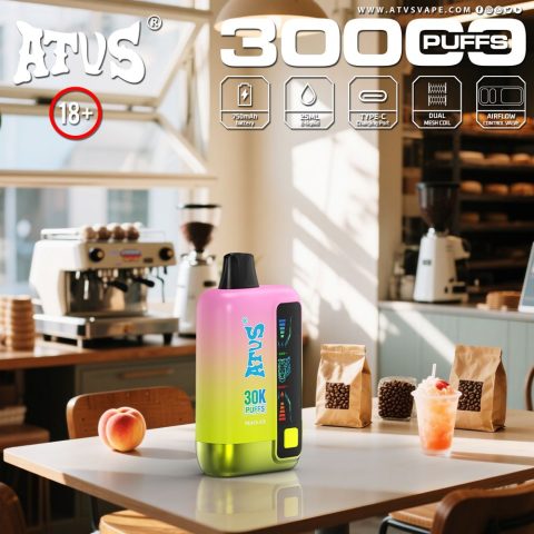 DE026 30000 puffs wepomable vape z ekranem wyświetlającym LED i regulowanym przepływem powietrza ATVS Vape