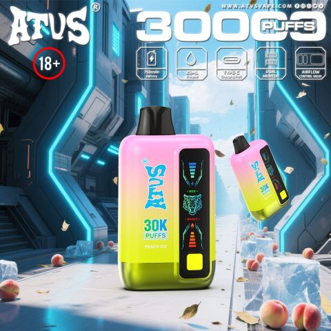 DE026 30000 puffs wepomable vape z ekranem wyświetlającym LED i regulowanym przepływem powietrza ATVS Vape