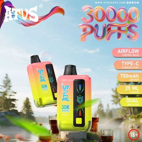 DE026 30000 puffs wepomable vape z ekranem wyświetlającym LED i regulowanym przepływem powietrza ATVS Vape
