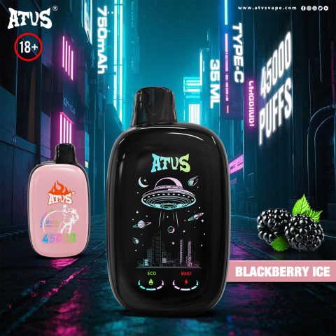 DE027 45000 Puffs Jednorazowy Vape z pełnym ekranem, ładowalny i regulowany przepływ powietrza ATVS Vape