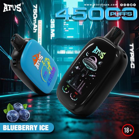 DE027 45000 Puffs Jednorazowy Vape z pełnym ekranem, ładowalny i regulowany przepływ powietrza ATVS Vape