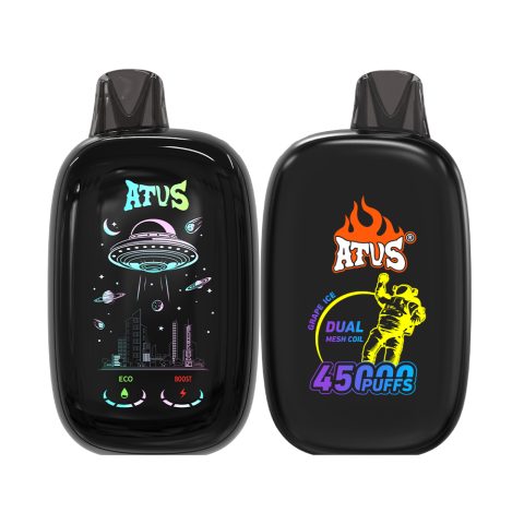 DE027 45000 Puffs Jednorazowy Vape z pełnym ekranem, ładowalny i regulowany przepływ powietrza ATVS Vape