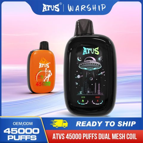 DE027 45000 Puffs Jednorazowy Vape z pełnym ekranem, ładowalny i regulowany przepływ powietrza ATVS Vape