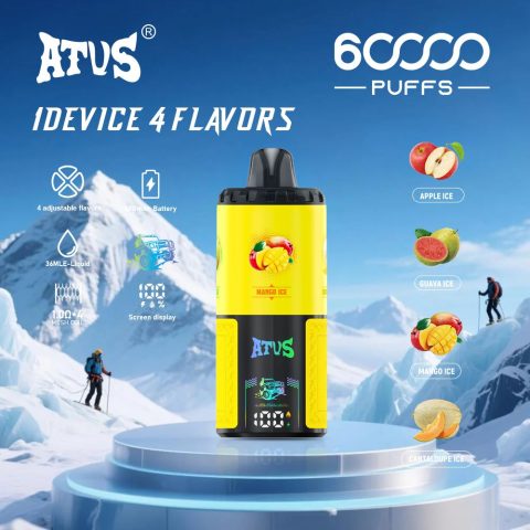 DE030 60000 Puffs Jednorazowy Vape z inteligentnym wyświetlaczem i możliwością szybkiego ładowania smaku ATVS Vape