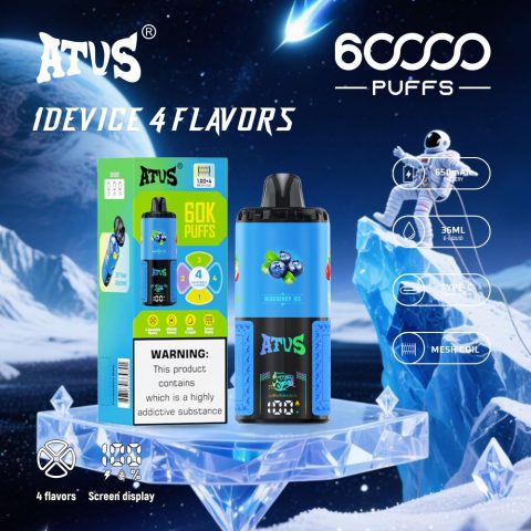 DE030 60000 Puffs Jednorazowy Vape z inteligentnym wyświetlaczem i możliwością szybkiego ładowania smaku ATVS Vape