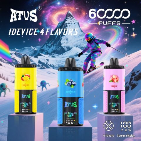DE030 60000 Puffs Jednorazowy Vape z inteligentnym wyświetlaczem i możliwością szybkiego ładowania smaku ATVS Vape
