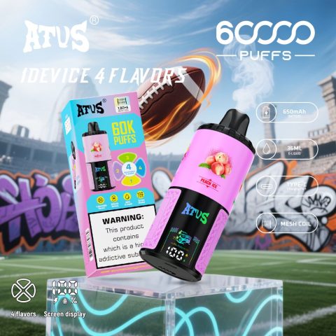 DE030 60000 Puffs Jednorazowy Vape z inteligentnym wyświetlaczem i możliwością szybkiego ładowania smaku ATVS Vape