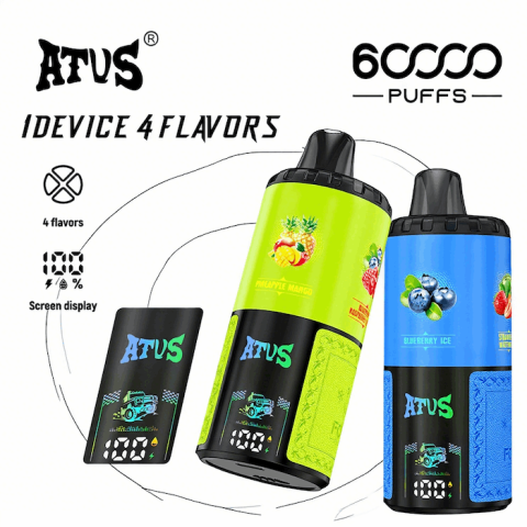 DE030 60000 Puffs Jednorazowy Vape z inteligentnym wyświetlaczem i możliwością szybkiego ładowania smaku ATVS Vape