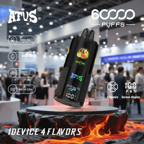 DE030 60000 Puffs Jednorazowy Vape z inteligentnym wyświetlaczem i możliwością szybkiego ładowania smaku ATVS Vape