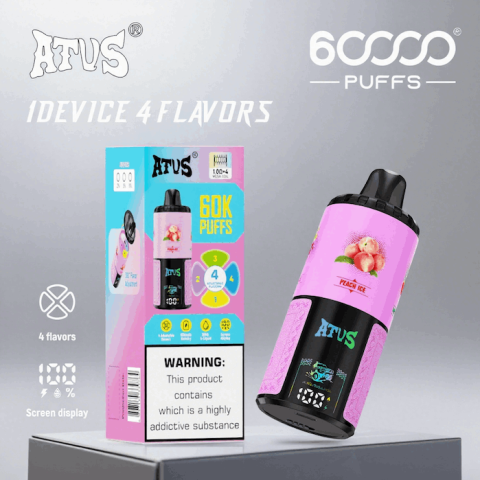 DE030 60000 Puffs Jednorazowy Vape z inteligentnym wyświetlaczem i możliwością szybkiego ładowania smaku ATVS Vape