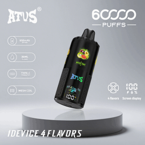 DE030 60000 Puffs Jednorazowy Vape z inteligentnym wyświetlaczem i możliwością szybkiego ładowania smaku ATVS Vape