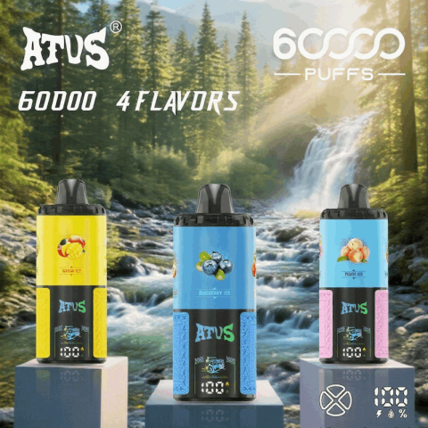 DE030 60000 Puffs Jednorazowy Vape z inteligentnym wyświetlaczem i możliwością szybkiego ładowania smaku ATVS Vape
