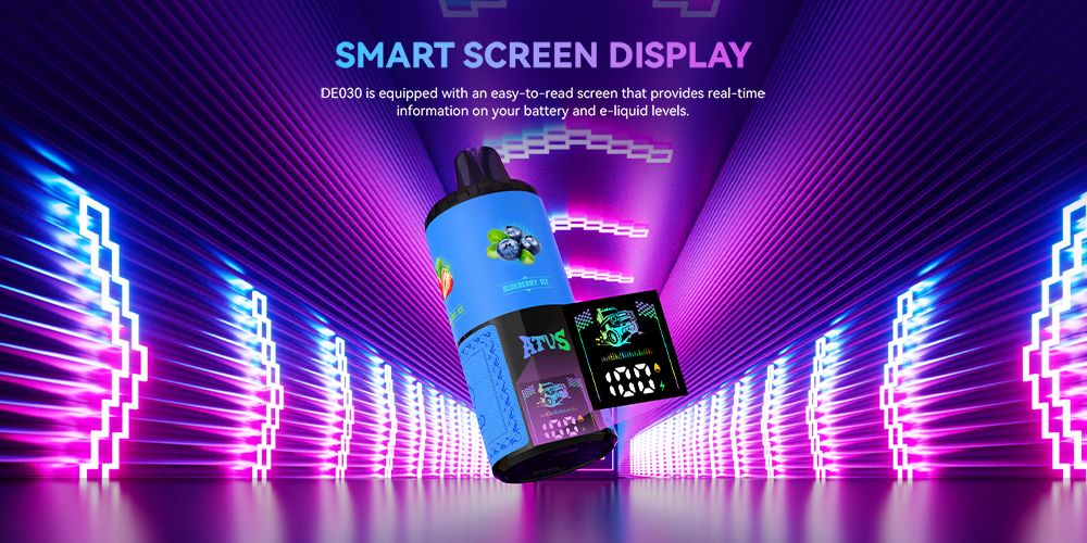 DE030 60000 Puffs Jednorazowy Vape z inteligentnym wyświetlaczem i możliwością szybkiego ładowania smaku ATVS Vape