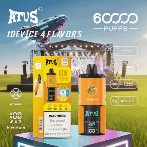 DE030 60000 Puffs Jednorazowy Vape z inteligentnym wyświetlaczem i możliwością szybkiego ładowania smaku ATVS Vape