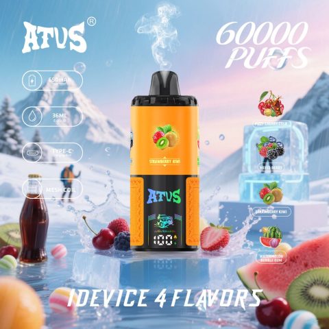 DE030 60000 Puffs Jednorazowy Vape z inteligentnym wyświetlaczem i możliwością szybkiego ładowania smaku ATVS Vape
