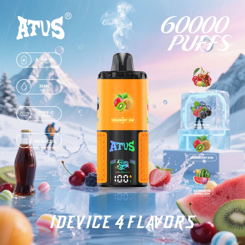 DE030 60000 Puffs Jednorazowy Vape z inteligentnym wyświetlaczem i możliwością szybkiego ładowania smaku ATVS Vape