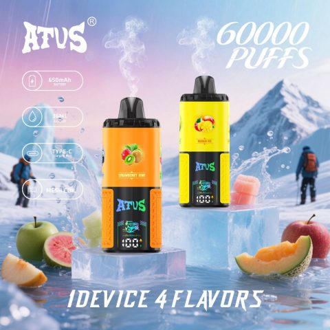 DE030 60000 Puffs Jednorazowy Vape z inteligentnym wyświetlaczem i możliwością szybkiego ładowania smaku ATVS Vape