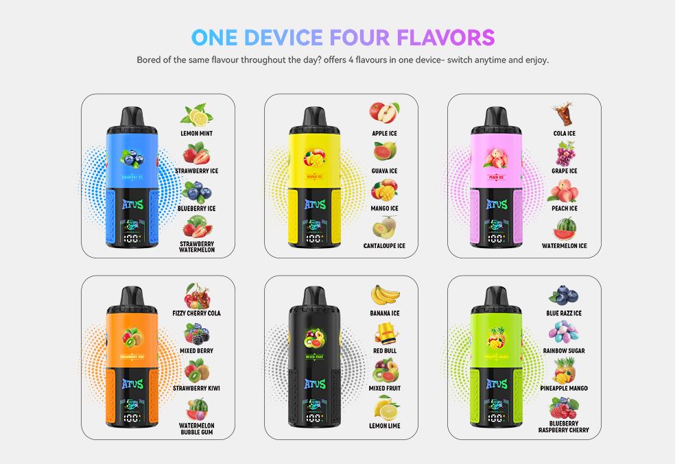 DE030 60000 Puffs Jednorazowy Vape z inteligentnym wyświetlaczem i możliwością szybkiego ładowania smaku ATVS Vape
