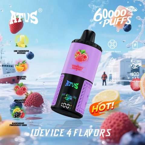 DE030 60000 Puffs Jednorazowy Vape z inteligentnym wyświetlaczem i możliwością szybkiego ładowania smaku ATVS Vape