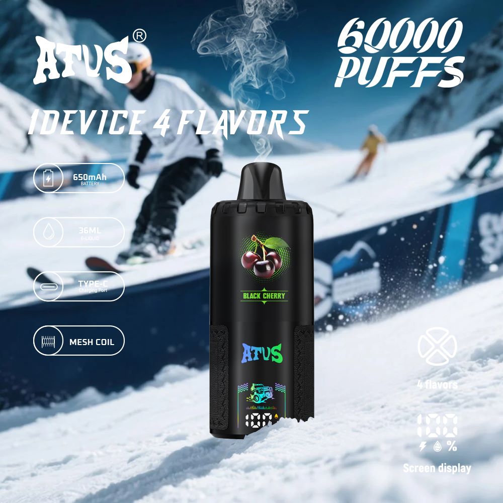 DE030 60000 Puffs Jednorazowy Vape z inteligentnym wyświetlaczem i możliwością szybkiego ładowania smaku ATVS Vape